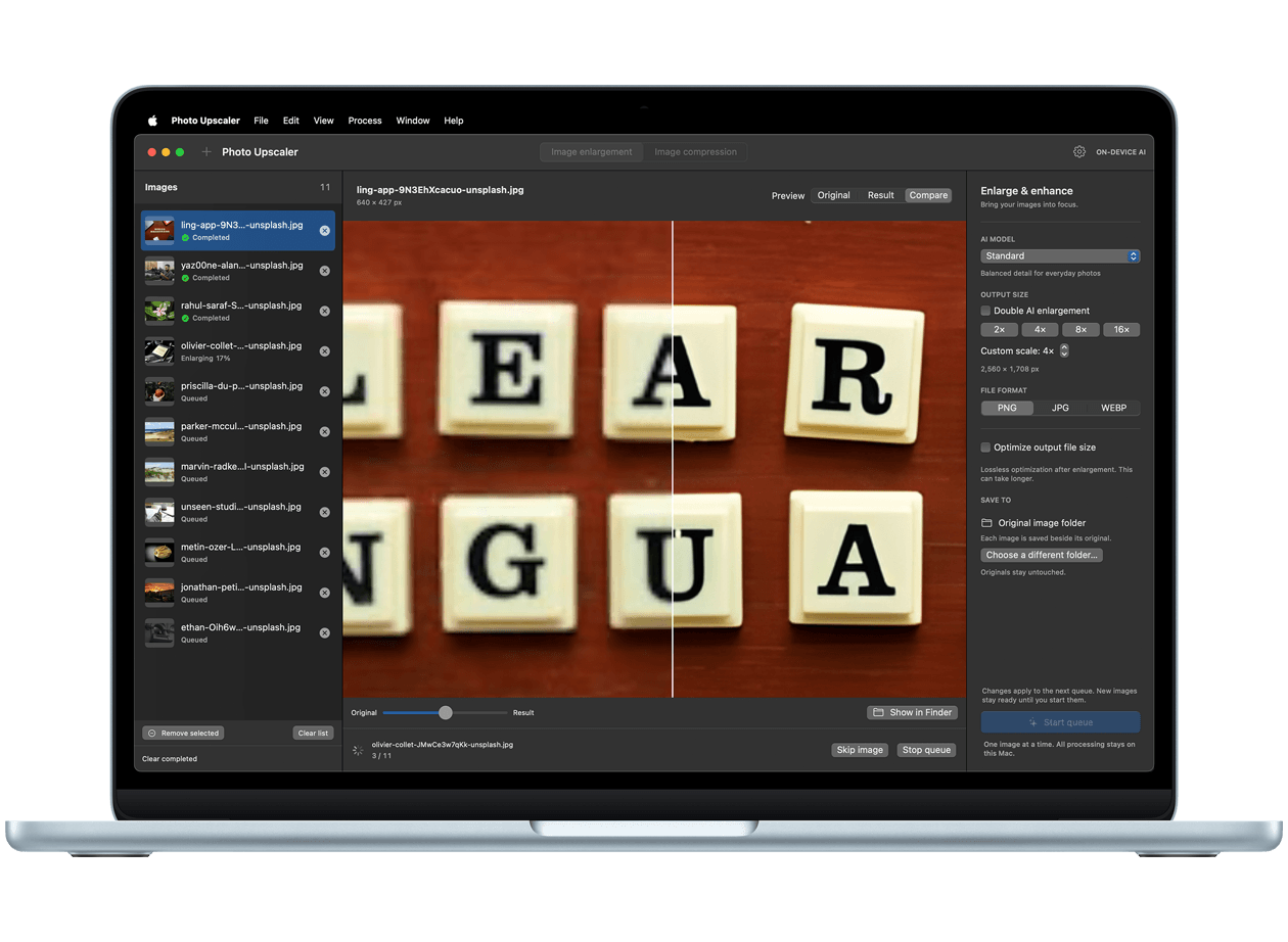 Photo Upscaler Interface Preview